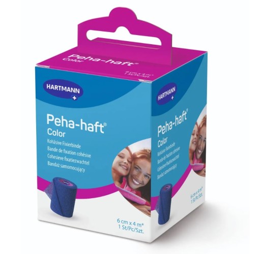 Hartmann Bande de fixation Peha haft bleu élastique bleu 6cm x 4m