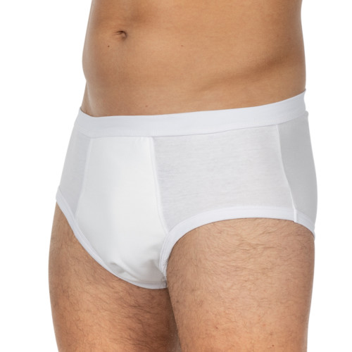 Suprima Slip coton homme étanche pour fuites très légères Blanc