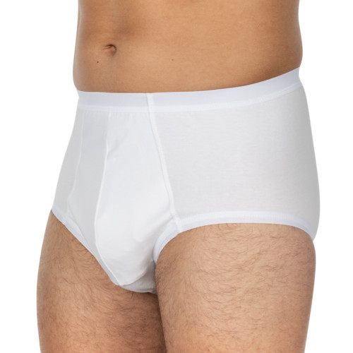 Suprima Slip coton homme étanche pour fuites légères Blanc