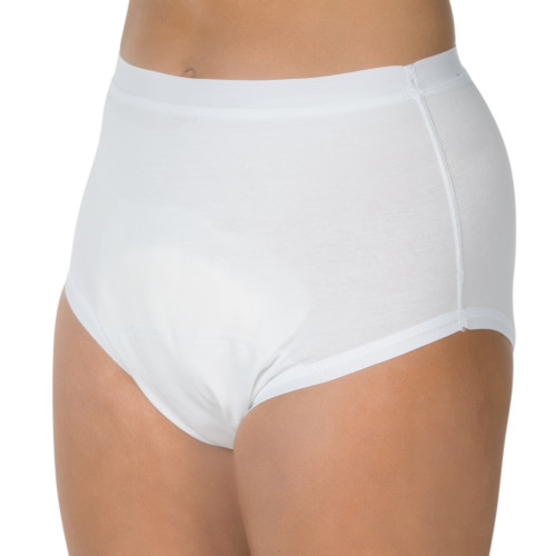 Suprima Culotte coton femme étanche pour fuites modérées Blanc