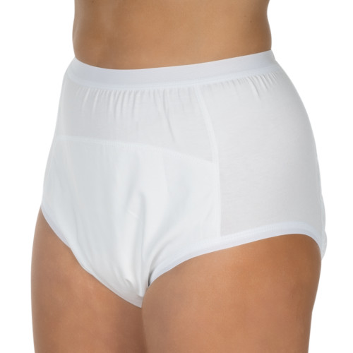 Suprima Culotte coton unisexe pour fuites modérées à fortes Blanc