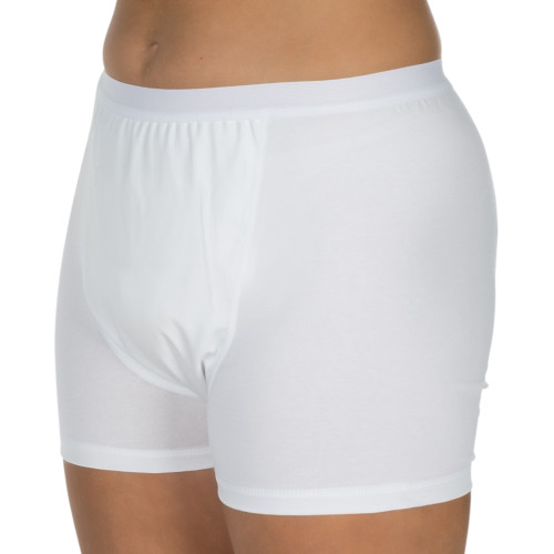 Suprima Culotte en coton étanche coupe boxer pour femmes Blanc