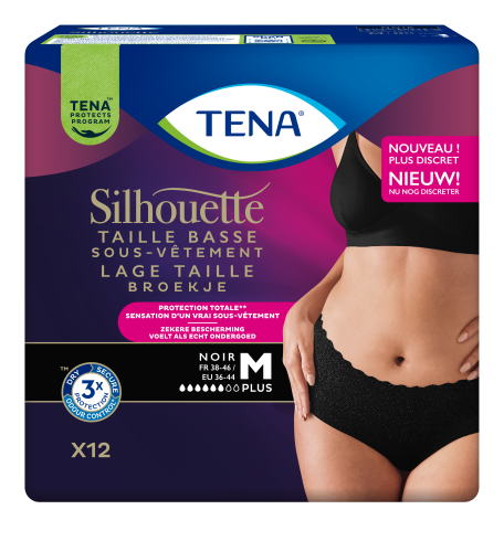 Tena Silhouette Medium Plus Noir Taille Basse