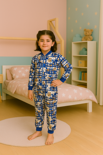 Solaise Grenouillère enfant hiver santons imprimé chiots 10/12 ans